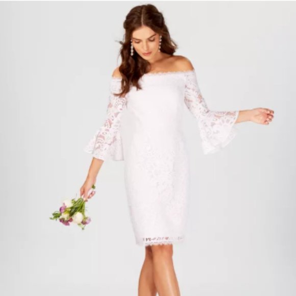 Adrianna Papell Dresses & Skirts - Adrianna Papell Lace Sheath Dress Ivory Size 4